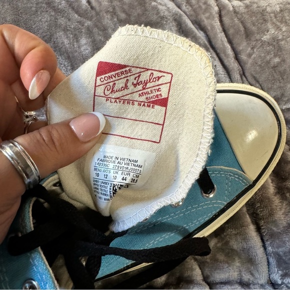 Converse Sky Blue High-Tops with Black Accents - Picture 5 of 5